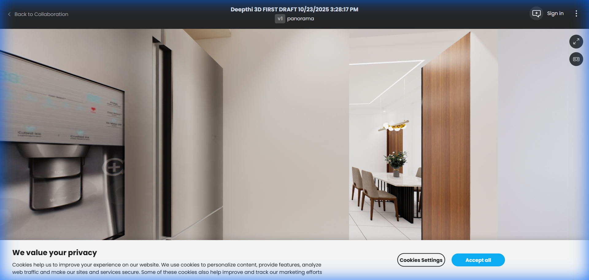 Kitchen & Dining 3D View